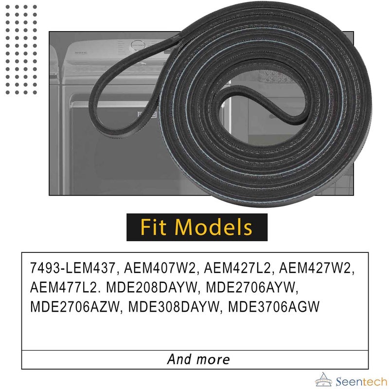 Seentech 40111201 Dryer Drum Belt by Seentech, Compatible for Whirlpool Maytag Dryers - Replaces Part Number WP40111201 59174 PS11742271 WP40111201VP 14218936 40051501 40051502 WP40111201 AP6009126 R0606549 - Image 3
